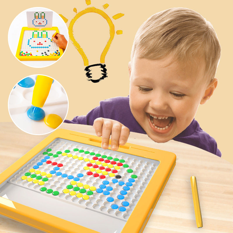 Magnetic drawing board – large surface, stylus and pattern cards | kids