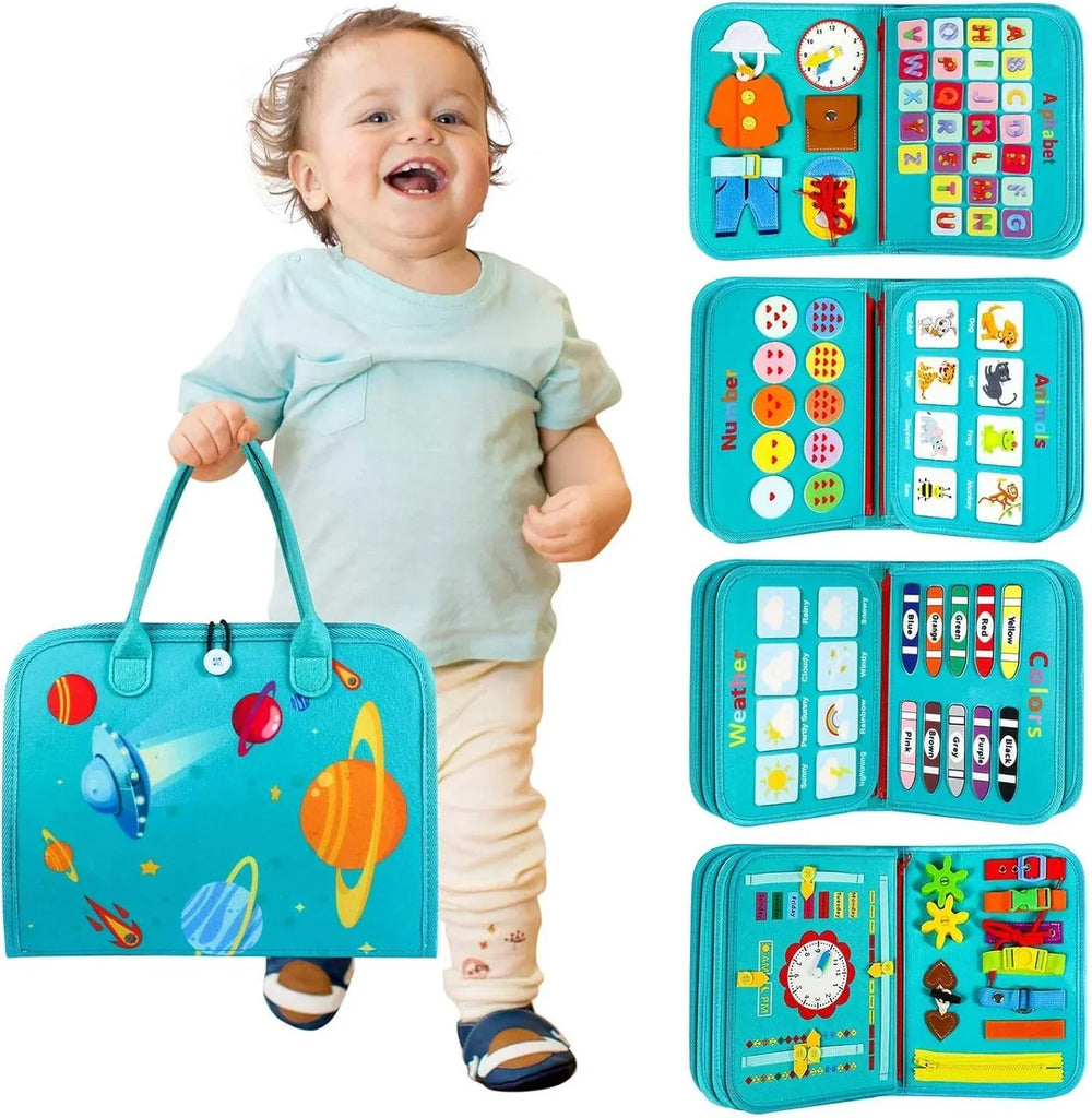 Busy book activity book for toddlers – felt, interactive, portable | Ages 1+