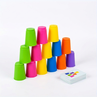 Stacking cups puzzle game – trains speed and logic | Kids educational toy