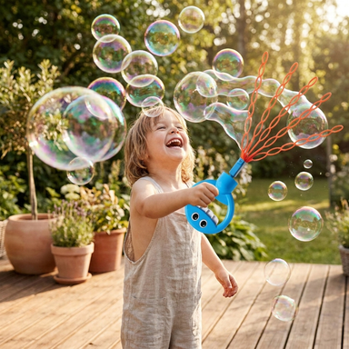 Bubble wand with 32 holes blows dozens of bubbles – smiley design, 2-pack | kids