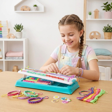 DIY bracelet making kit for kids – braiding stand & threads | jewellery making