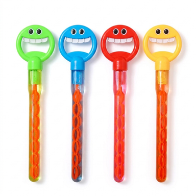 Bubble wand with 32 holes blows dozens of bubbles – smiley design, 2-pack | kids