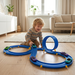 Flexible race track with push-and-go cars – 395cm, no batteries needed | Kids racing set