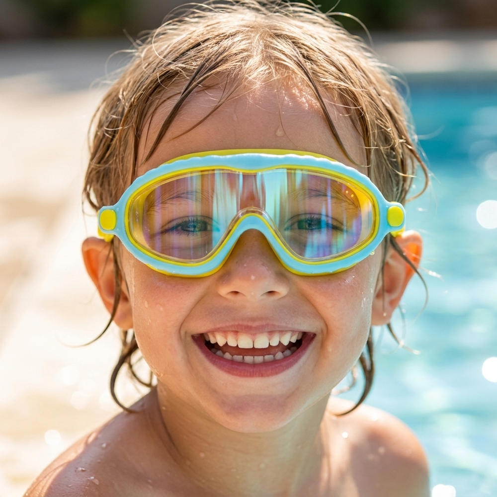 Kids' swim goggles with anti-fog & UV protection – adjustable, HD vision, ear plugs | swimming