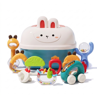 Baby rattle and teething toy set – soft, BPA-free | for 0–12 months