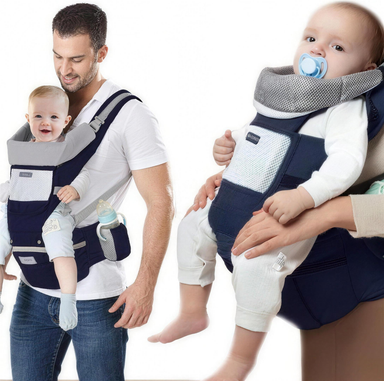 Baby carrier offers ergonomic hip seat support – 6 positions, adjustable, breathable | for parents