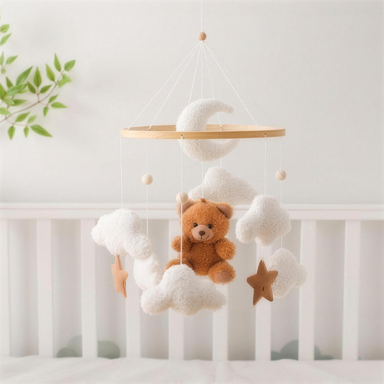 Baby mobile calms naptime and bedtime – soft movements, safe materials | For cot & crib