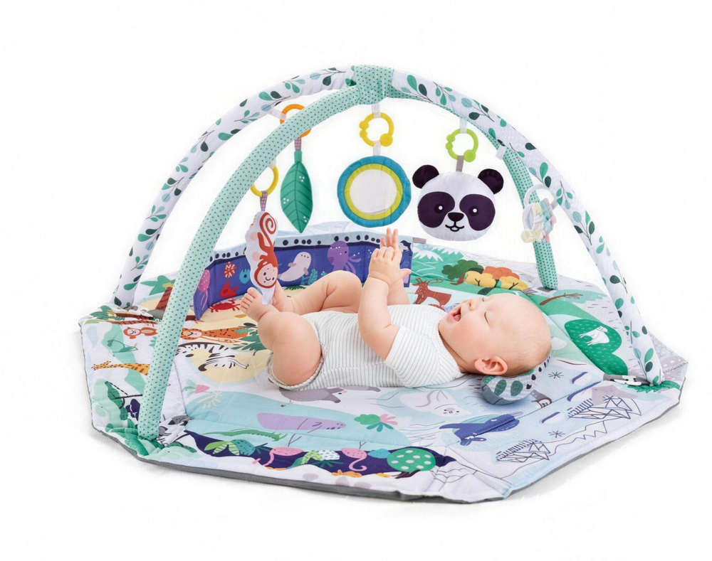 Baby play mat with 6 toys – 8-in-1 design, soft & washable | 0+ months