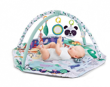Baby play mat with 6 toys – 8-in-1 design, soft & washable | 0+ months