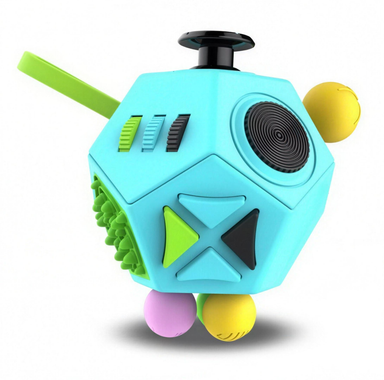 Fidget cube eases stress, boosts focus – 12-in-1, compact, portable | for kids & adults