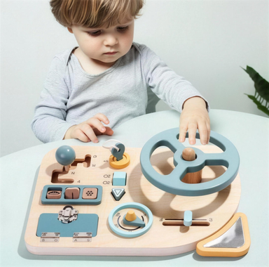 Wooden toy steering wheel for kids – imaginative play, motor skills | Montessori