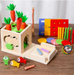 Wooden Montessori activity cube 8-in-1 – Fine motor skills, shapes & colours | Babies 6m+