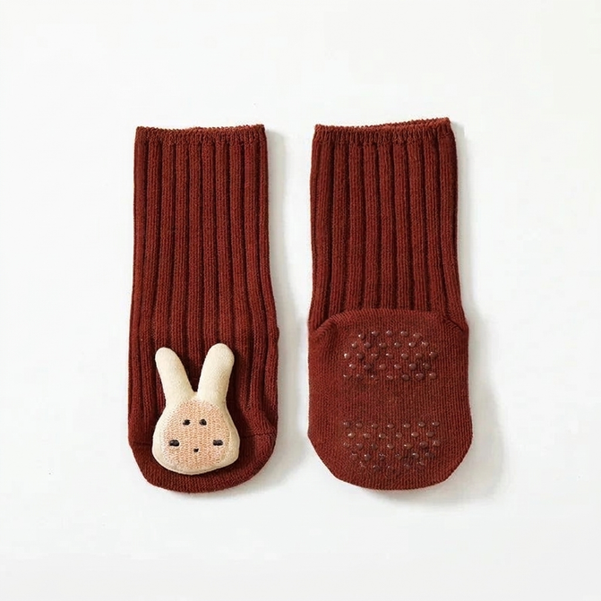 Anti-slip baby socks with soft cotton grip – cartoon print, unisex | for babies & toddlers