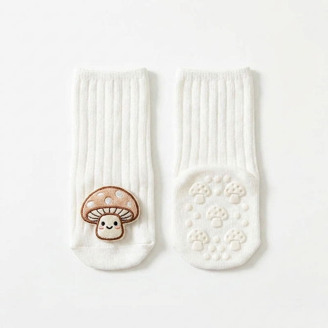 Anti-slip baby socks with soft cotton grip – cartoon print, unisex | for babies & toddlers