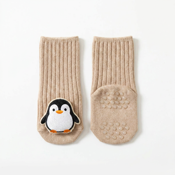 Anti-slip baby socks with soft cotton grip – cartoon print, unisex | for babies & toddlers