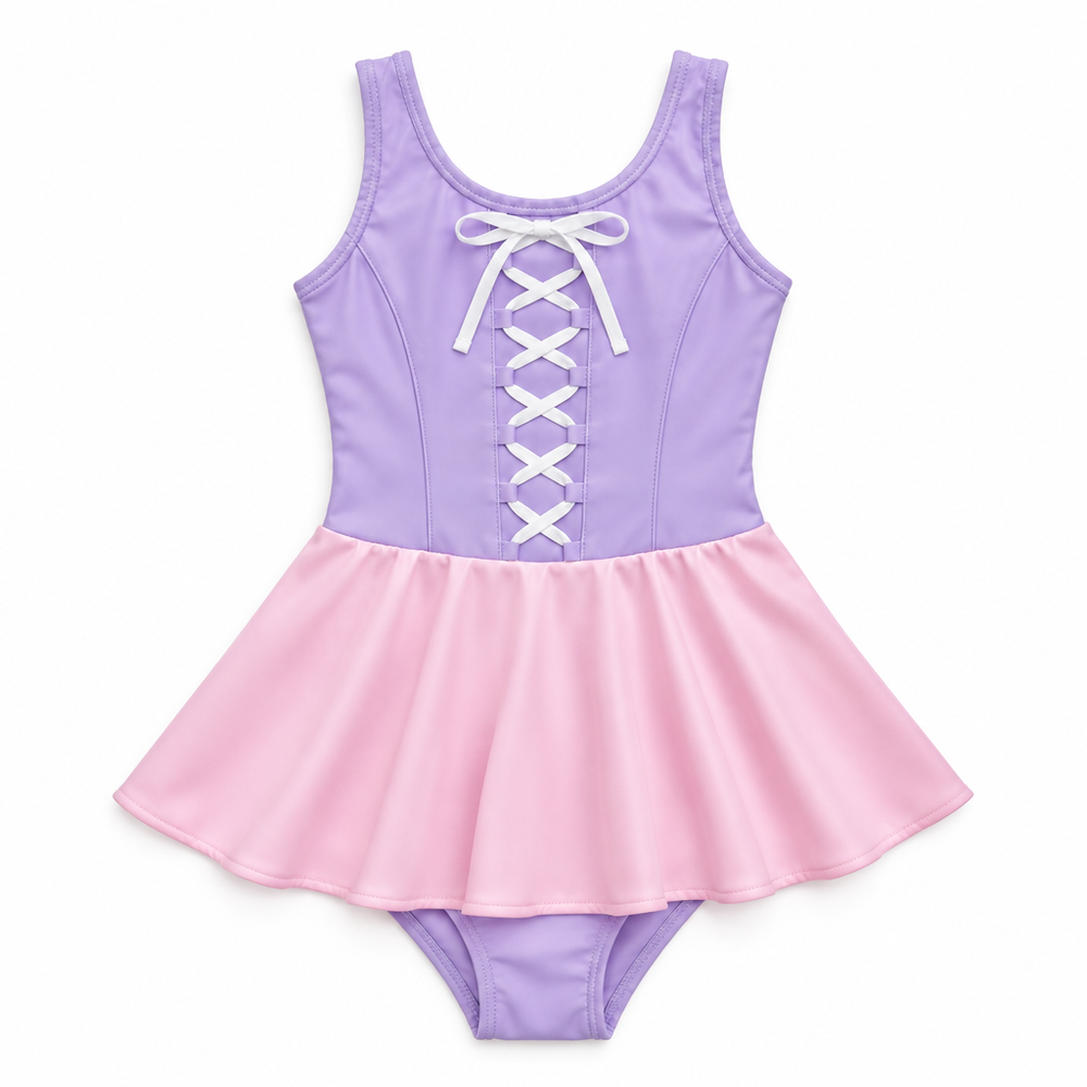 Girls' swimsuit with UPF 50+ sun protection – quick-drying, princess design | swimwear