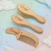 Personalised baby hairbrush with name – soft bristles, wooden handle | newborn gift