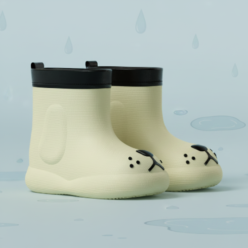 Wellies with a dog-face toe design – waterproof PVC, non-slip sole | kids' rain boots