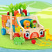 Wooden pull-along cart with fishing game – sorting blocks, animal shapes | Montessori toy