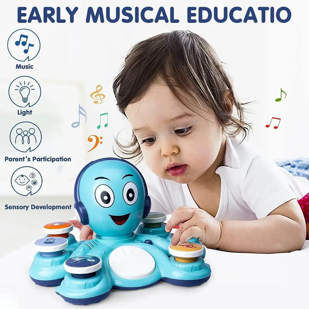 Musical octopus toy – sounds, lights, easy buttons | toddlers