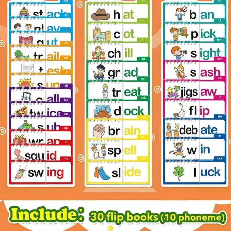 Learn to read set with flip books & flashcards – English words, builds confidence | Kids