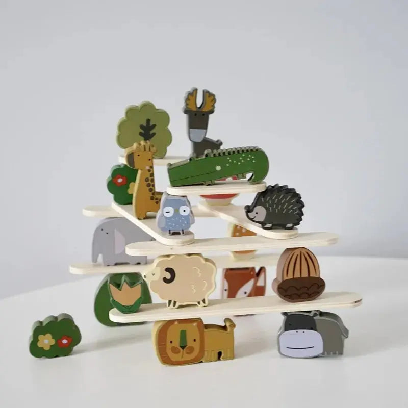 Wooden animal blocks – stacking, balance and creative play | kids toy