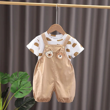 Kids' bear print outfit set – breathable, comfortable fit | boys & girls