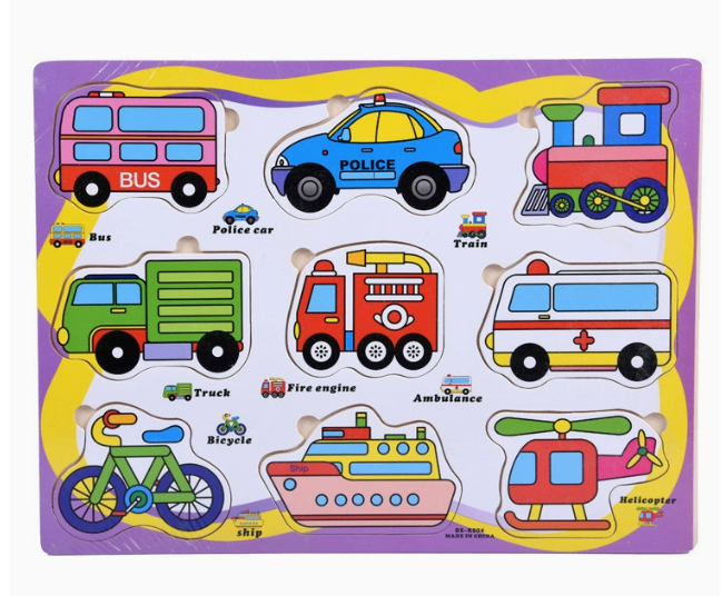 Wooden puzzle set helps kids learn letters and shapes – 6-in-1, educational | Ages 3+