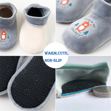 Anti-slip socks for babies and toddlers – grip sole, fleece lining | first steps