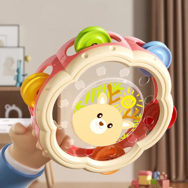 Baby tambourine in animal shape – lightweight design, deer or tiger | baby toys