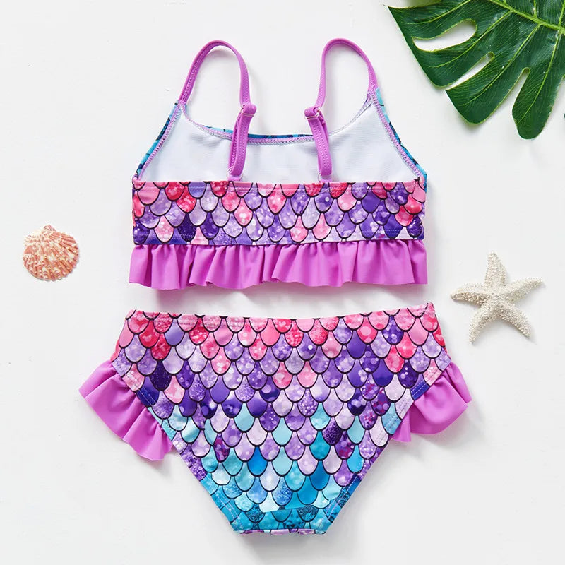 Quick-drying girls' bikini with cheerful print – soft, stretchy & skin-friendly | swimwear
