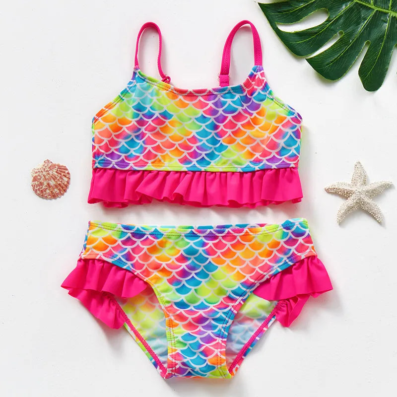 Quick-drying girls' bikini with cheerful print – soft, stretchy & skin-friendly | swimwear