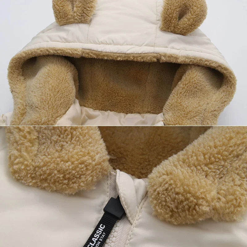 Warm winter coat with cosy teddy lining – hooded design, easy zip | baby & toddler