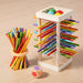 Wooden stick game with colour dice – tower or ring, 2+ players | dexterity game