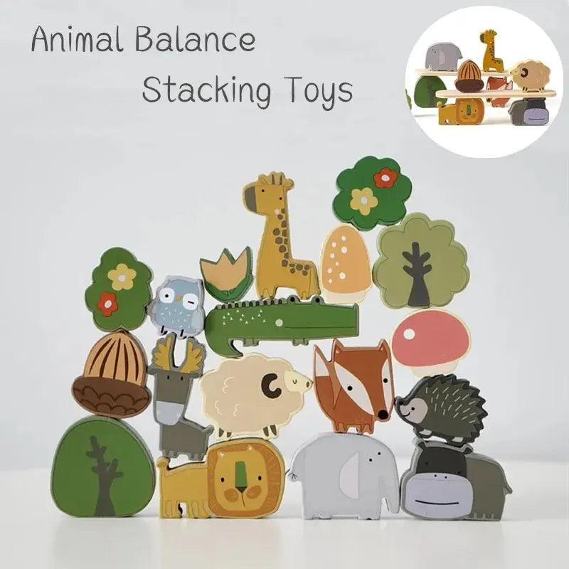 Wooden animal blocks – stacking, balance and creative play | kids toy