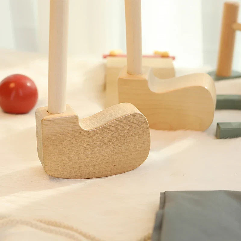 Wooden golf playset builds motor skills – durable, creative, indoor & outdoor | toddlers
