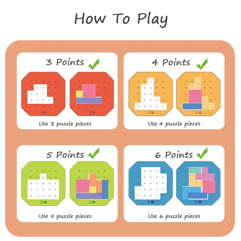 Wooden geometric puzzle blocks – shapes, colours, fine motor skills | Educational toy for kids