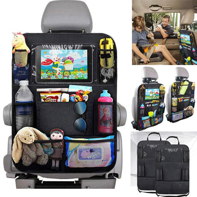 Car organiser with tablet holder – Multiple pockets, water-repellent | For families