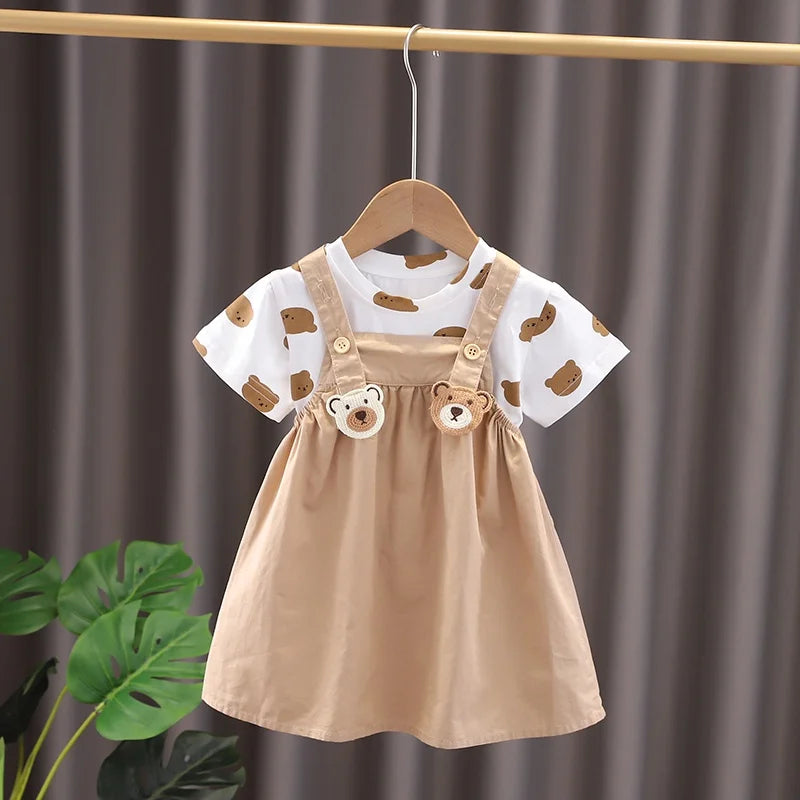 Kids' bear print outfit set – breathable, comfortable fit | boys & girls