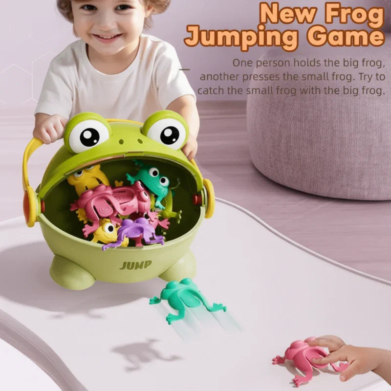Jumping frog press toy boosts motor skills – no batteries needed | toddlers