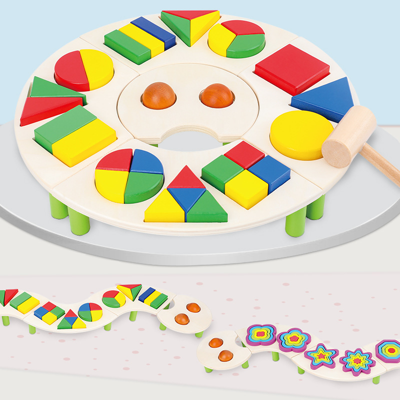 Wooden shape puzzle for toddlers – colourful, educational, boosts motor skills | 18m+