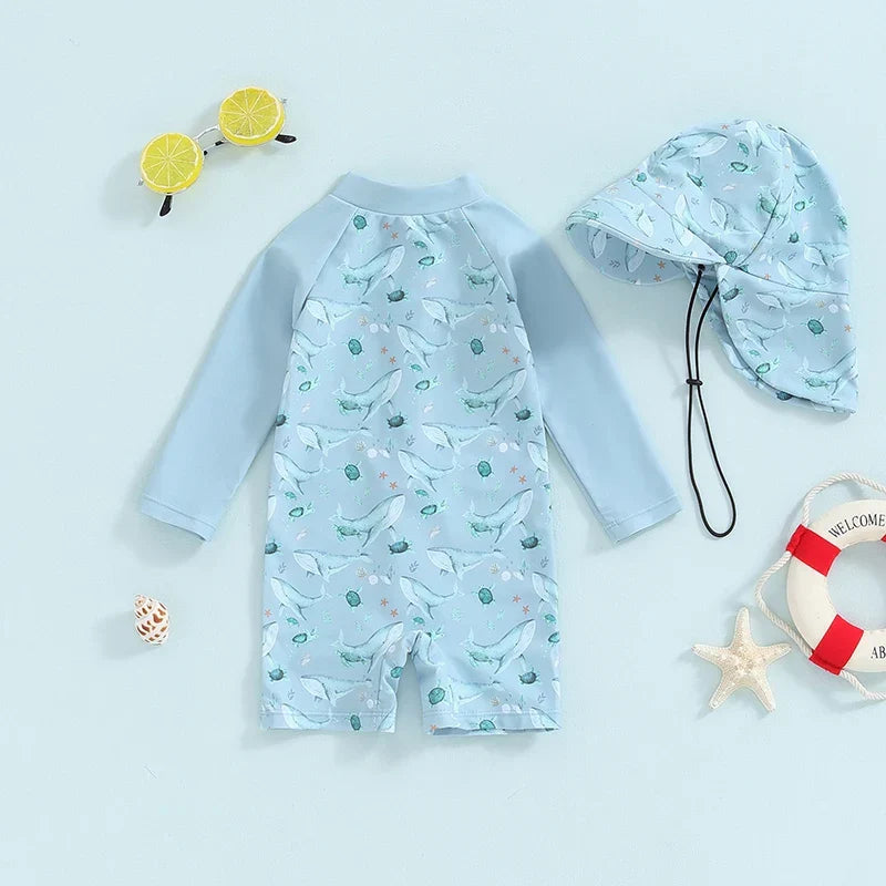 Baby UV swim set with sun hat – quick-drying, breathable | UV swimwear