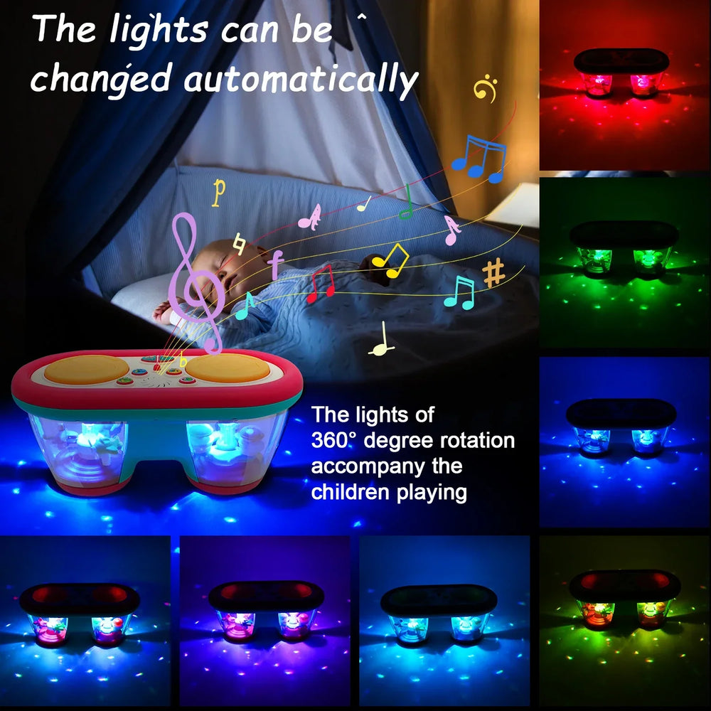 Baby drum toy with lights and sound – stimulates hearing and motor skills | musical toy