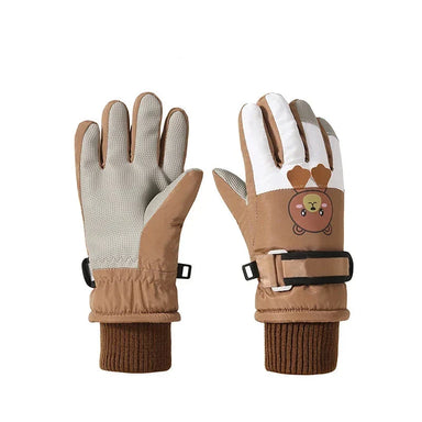 Kids ski gloves with waterproof, warm lining – Non-slip palm, adjustable cuff | For winter sports