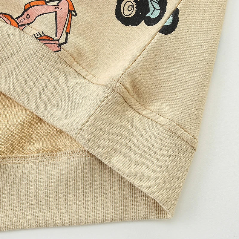 Kids' jumper with vehicle print – soft cotton, comfortable fit | boys and girls