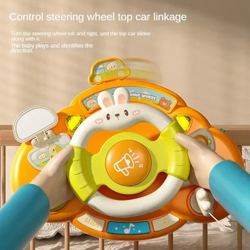 Interactive steering wheel toy with sound and music – fun for car rides and pushchair | babies 1+