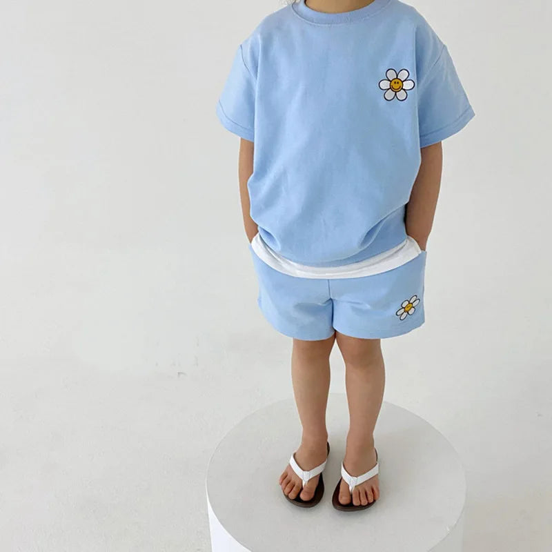 Summer set with T-shirt and shorts – breathable cotton, unisex design | boys & girls
