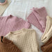 Knitted jumper & trousers set for warm autumn days – soft knit, elastic waistband | kids
