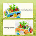 Wooden pull-along cart with fishing game – sorting blocks, animal shapes | Montessori toy