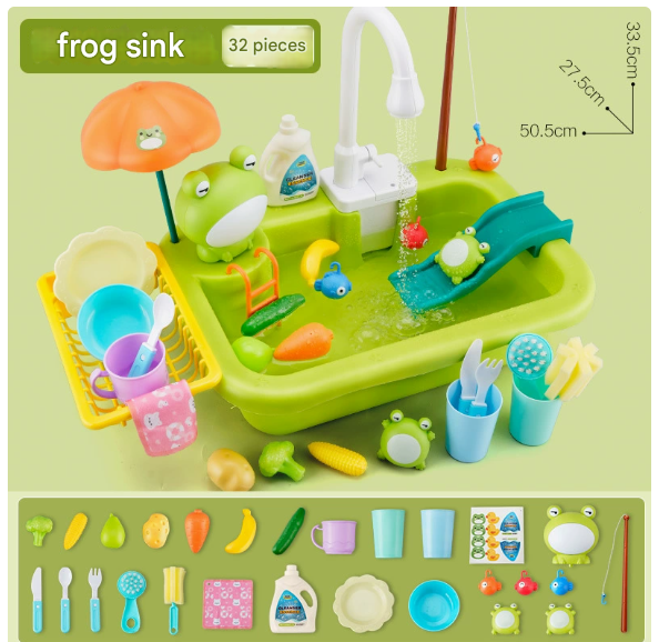 Water play table with working tap and ducks – fountain, accessories | outdoor toy